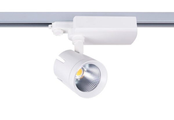 The Cast 3f LED spot Vero18 Bridgelux 2842lm 30W 3000K kleur 930 40° grijs
Railstraler met universele 3f railadaptor, geïntegreerde LEDdriver en reflector wideflood 40°